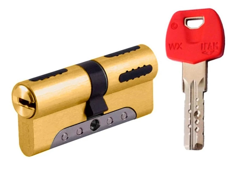 IFAM WX1000 High Security Cylinder, Model 3535L, Exterior Door Lock, Anti-Break Protection, Anti-Drill, Anti-Bumping, Includes 5 Keys, Brass Colour