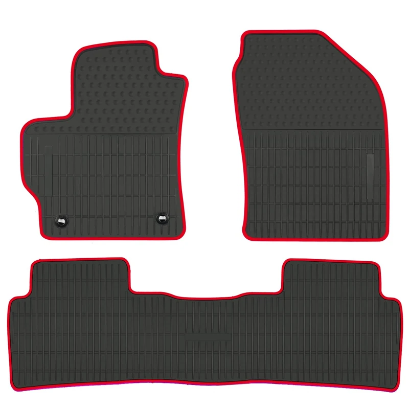 San Auto Car Rubber Floor Mat Custom Fit for Toyota Corolla Sedan 2020 Automatic Transmission Black Red Auto Liner Mats Odorless No im Hatchback Model