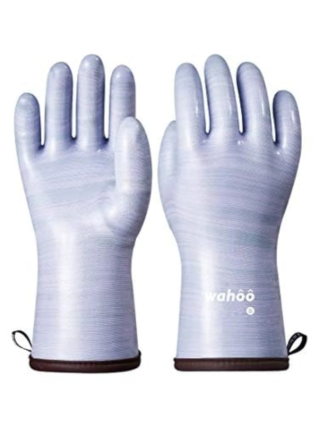 Wahoo Liquid Silicone Oven Gloves, Food-Contact Grade, Heat Resistant Gloves for Cooking, Grilling, Baking, Purple, XL/10