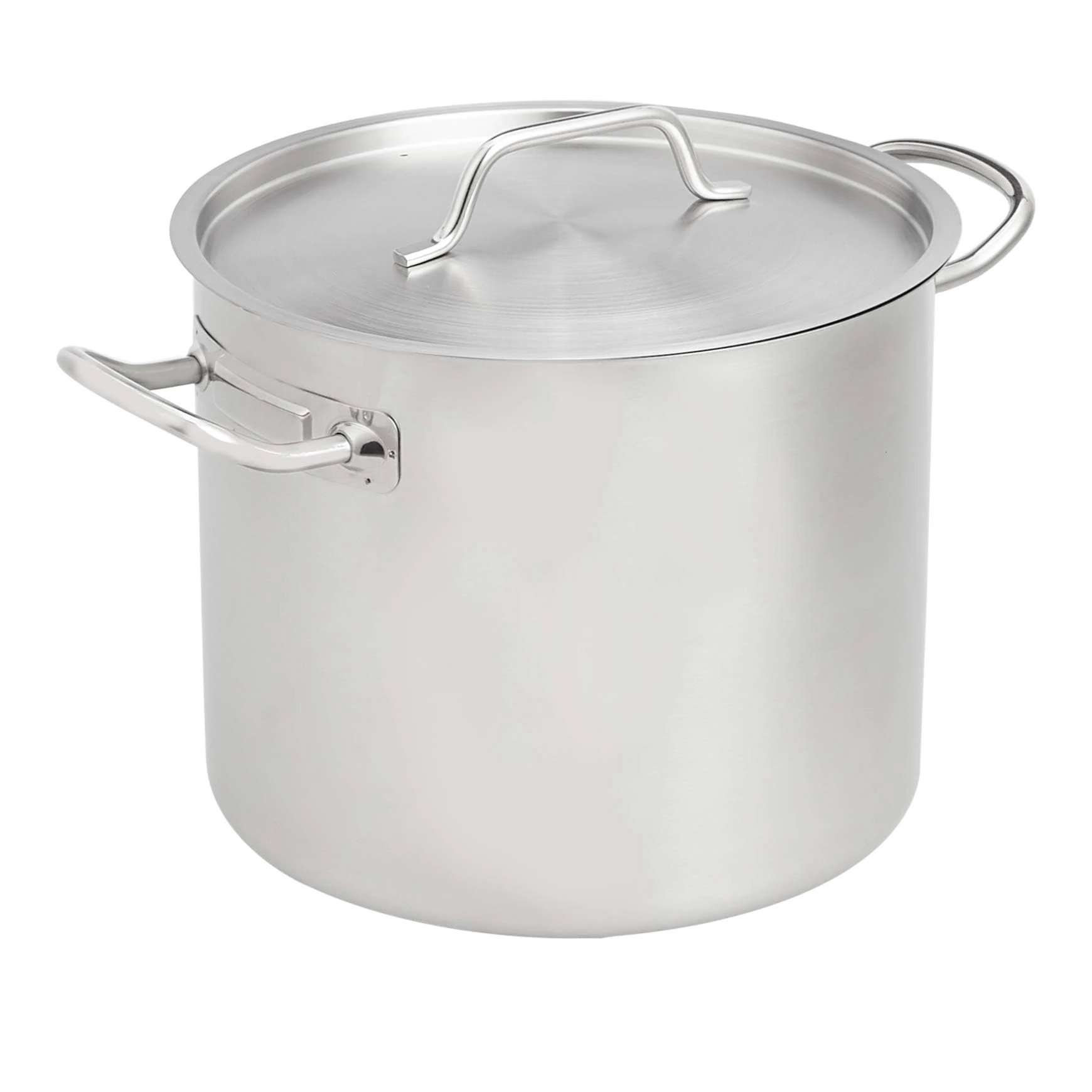 Amazon Basics 11.4 litres Stainless Steel Aluminium-Clad Stock Pot with Cover, Silver