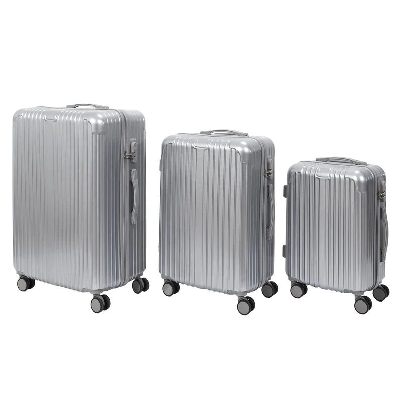 JET LAG - VO1363 - Grey New York X3 Suitcase 40L 65L 100L Leisure Travel Luggage Suitcase - Image 1