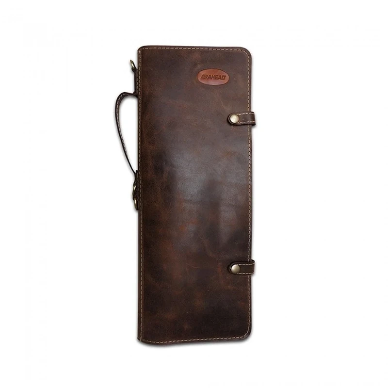 Ahead Brown Handmade Leather Stick Case W/Drum Key Holder