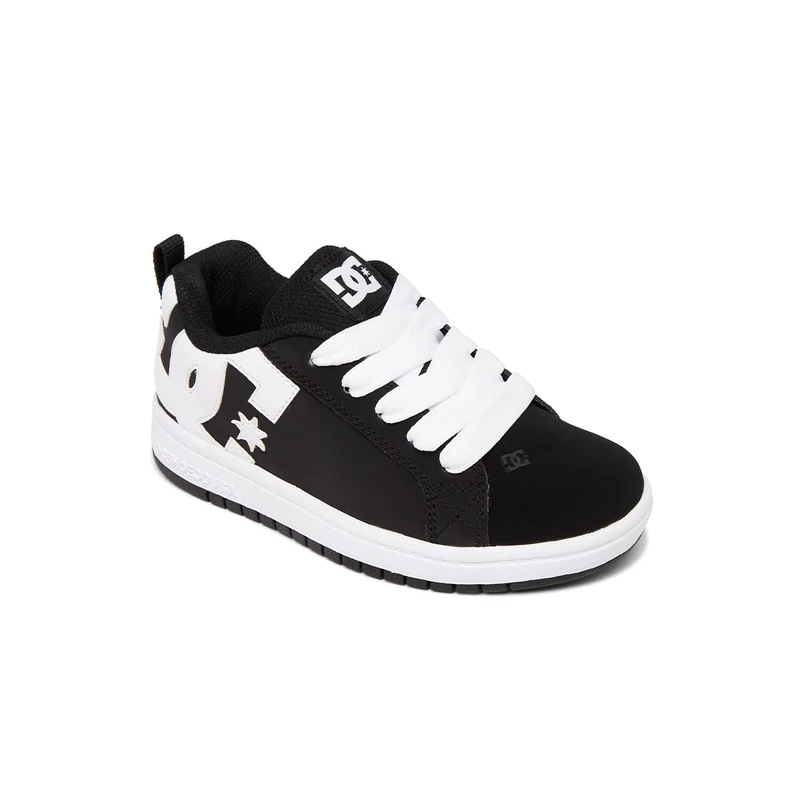Dc Shoes Boys Court Graffik Skate Shoe, Black/White, 1 UK