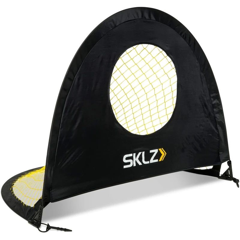SKLZ Football 2-in-1 Precision Pop-Up Goal and Target Trainer, Football Training Equipment, Football Goal, Black/Yellow, 4ft x 3ft