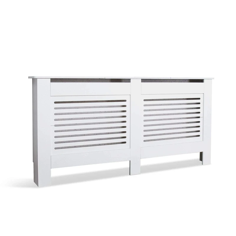 Mondeer Radiator Cover, Cabinet MDF Horizontal Modern White Decorative for Living Room Bedroom XL(172cm)