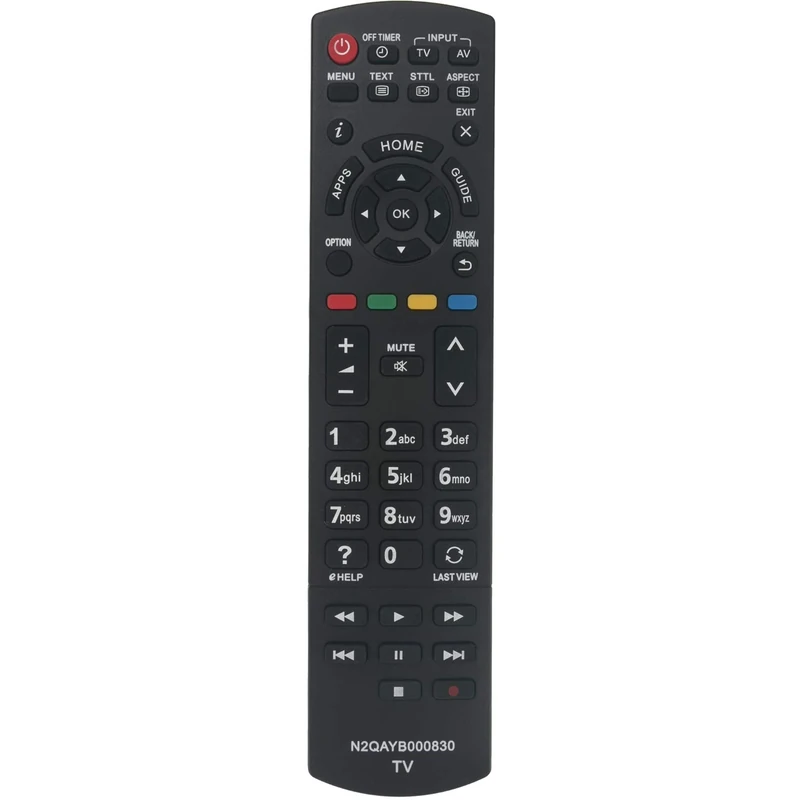 N2QAYB000830 Remote Control Replace - VINABTY Remote Control for Panasonic TX-L24X6B TX-L24XW6 TX-L32BL6B TX-L32BL6E TX-L32E6E TX-L32EN63 TX-L42E6EK TX-42AS500Y TX-42AS600EW TH-LR42E6 TX-L32ES61 TV