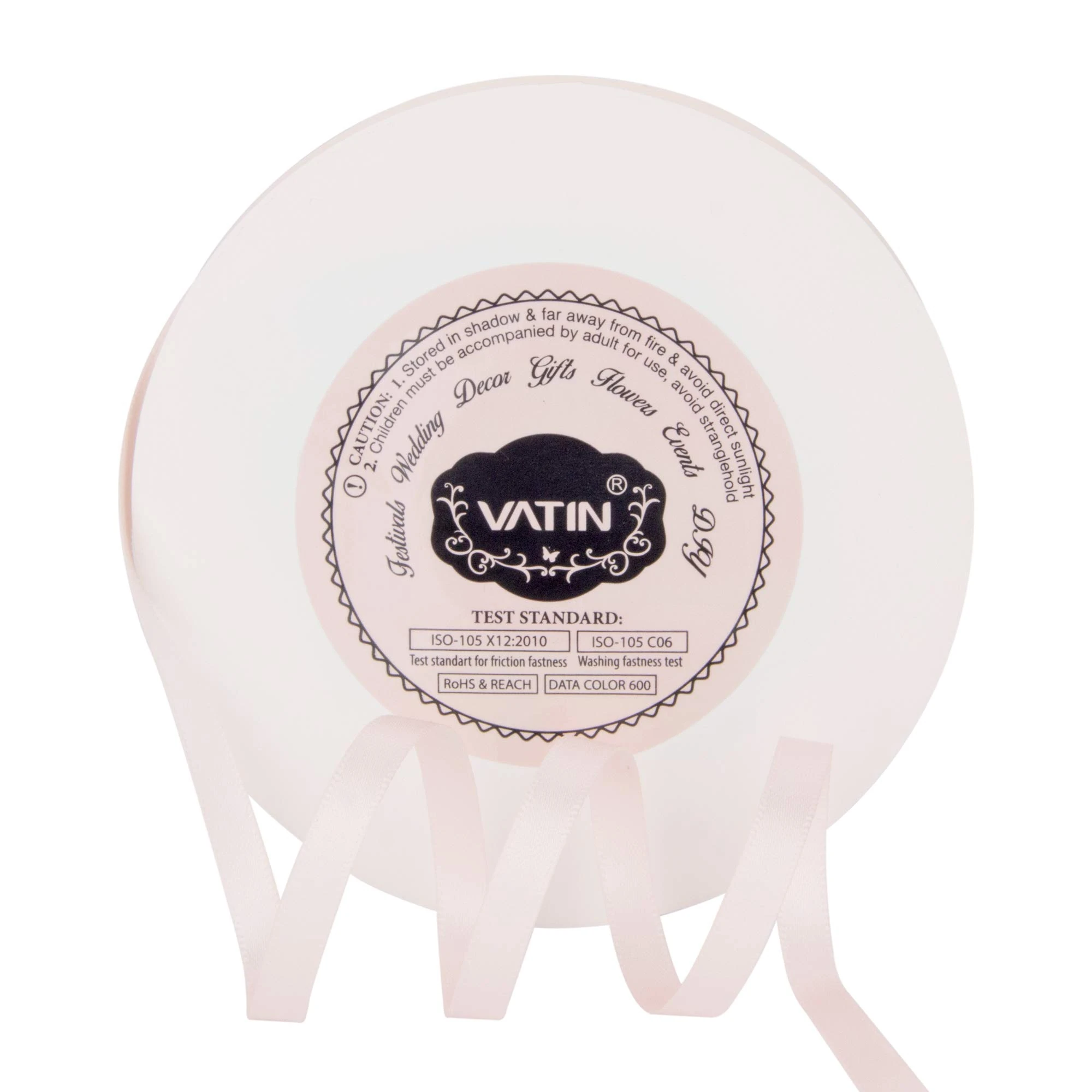 VATIN 6mm Double Faced Sideshow Rose Polyester Satin Ribbon - 45 Metre for Gift Wrapping Ornaments Party Favor Braids Baby Shower Decoration Floral Arrangement Craft Supplies