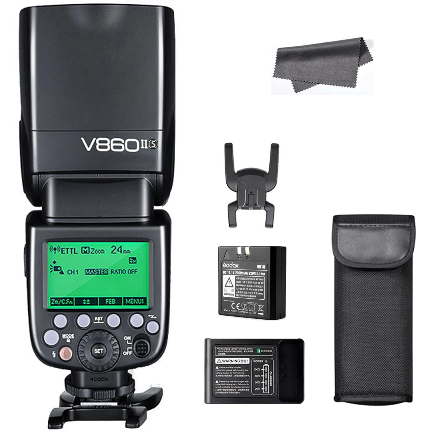 Godox V860II-S TTL Camera Flash for Sony, 2.4G GN60 Speedlite,1/8000s HSS Speedlight, 2000mAh Battery,650 Full Power Flashes Compatible with Sony A7II A7III A7IV A7RII A7RIII A7RIV A6000 (V860ii-S）