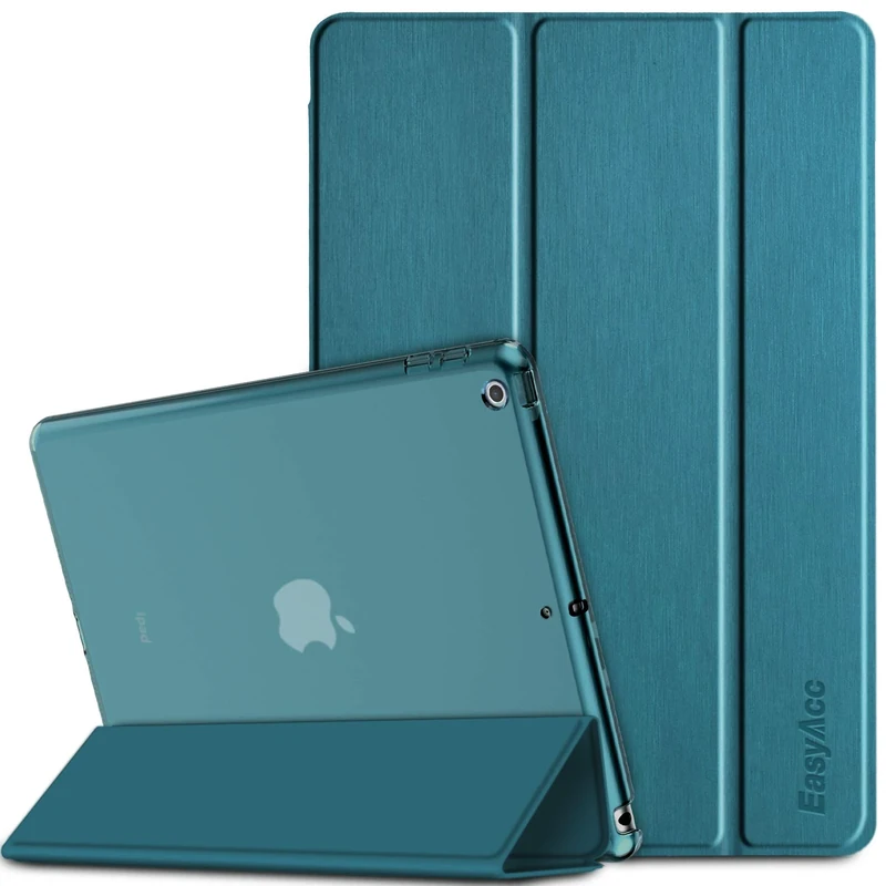 EasyAcc Case Compatible with iPad 6th Generation 9.7" 2018 /iPad 5th Generation(NOT for Air 1st/Air 2/Air 5th) 2017, Ultra Thin Translucent Cover Auto Wake Up/Sleep, Peacock Blue