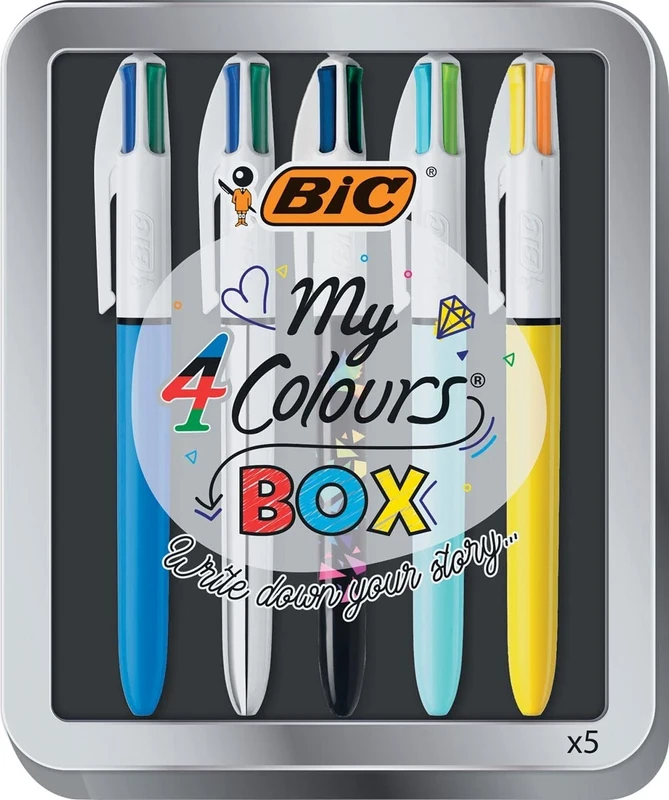 BIC - Case of 5 Pens of 4 Colours Collection Box - -5% in books