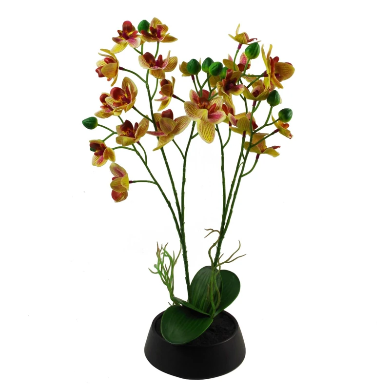 Leaf Design UK Realistic Artificial Orchid Flower Display in Pot, White
