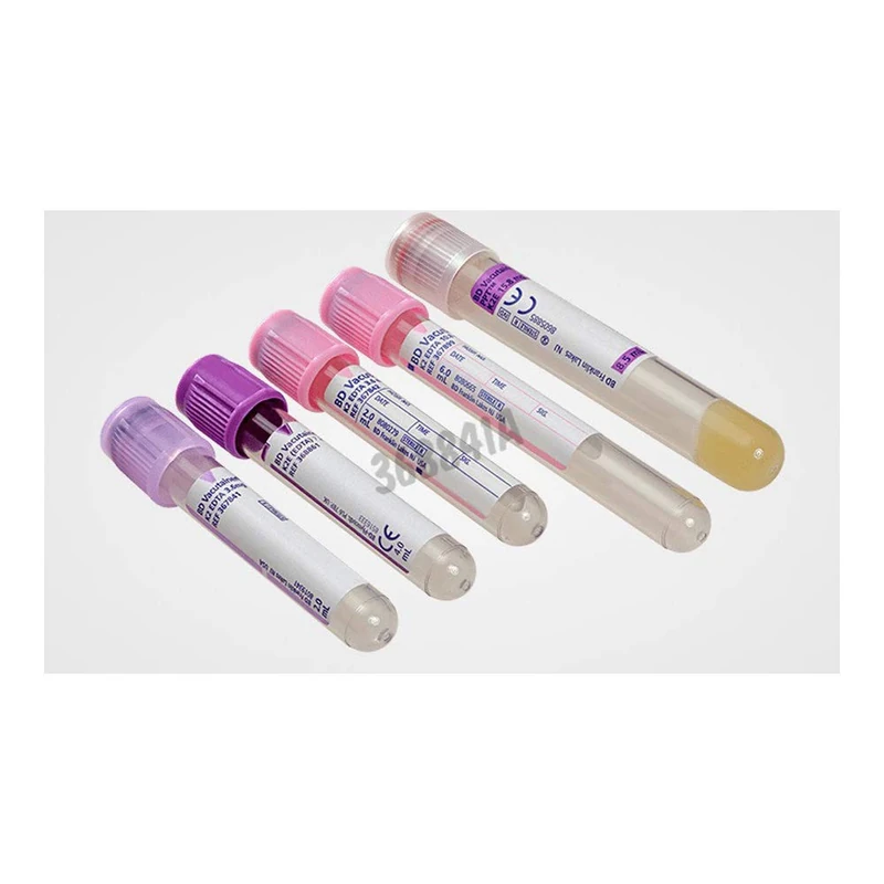 BD Medical 368841 Vacutainer PET Tube for Hematiology (K2 Edta Tube) Translucent Purple Cap with Paper Label, 2 ml, Pack of 100 - Image 1