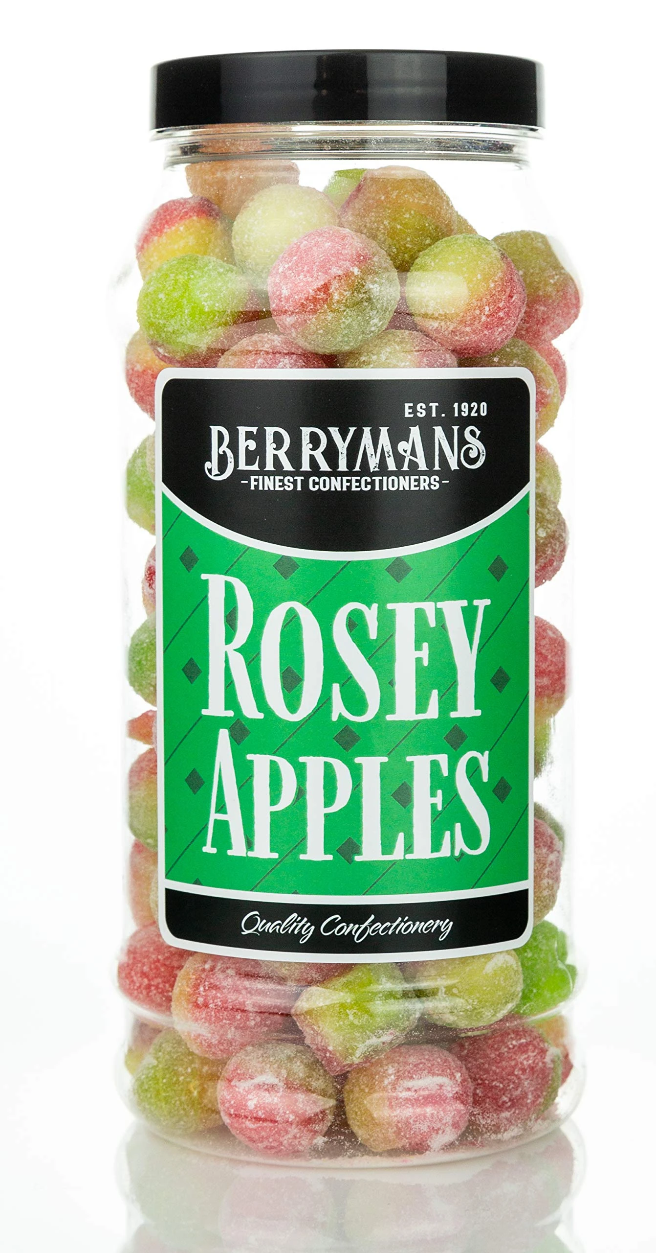 Original Rosey Apples Rosy Apples Retro Boiled Sweets Gift Jar by Berrymans Sweet Shop - Classic Sweets, Traditional Taste.