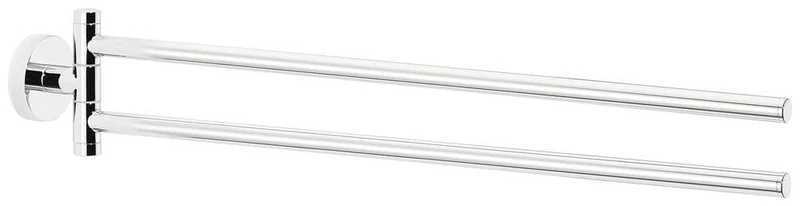 tesa EXXCELLENT Double Towel Holder - Wall-Mounted, Stainless-Steel Towel Holder with Two Swivel Arms - Waterproof, incl. Power.Kit Adhesive Solution - 84mm x 50mm x 457mm