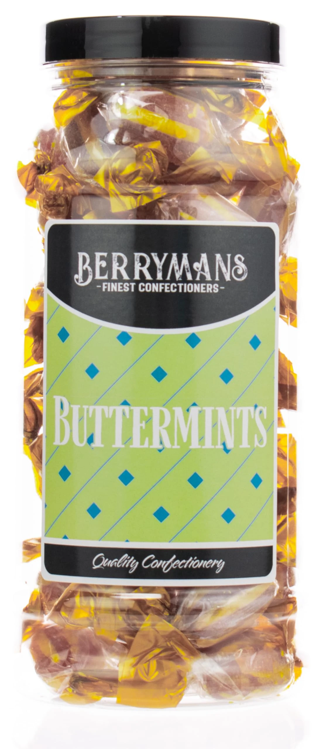 Original Buttermints Mint Mints Retro Boiled Sweets Gift Jar by Berrymans Sweet Shop - Classic Sweets, Traditional Taste.