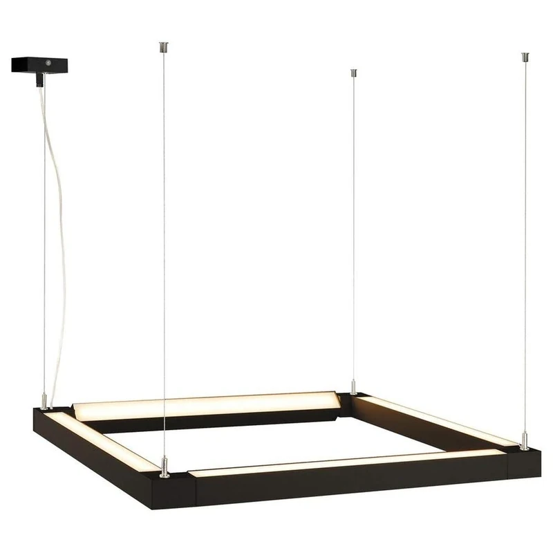 SLV Pendant Light Open Grill LED/Living Room lamp, Indoor Lighting, Dining Room Drop Light, LED, Ceiling Light / 3000K 54W 4500lm Black 120 Degrees