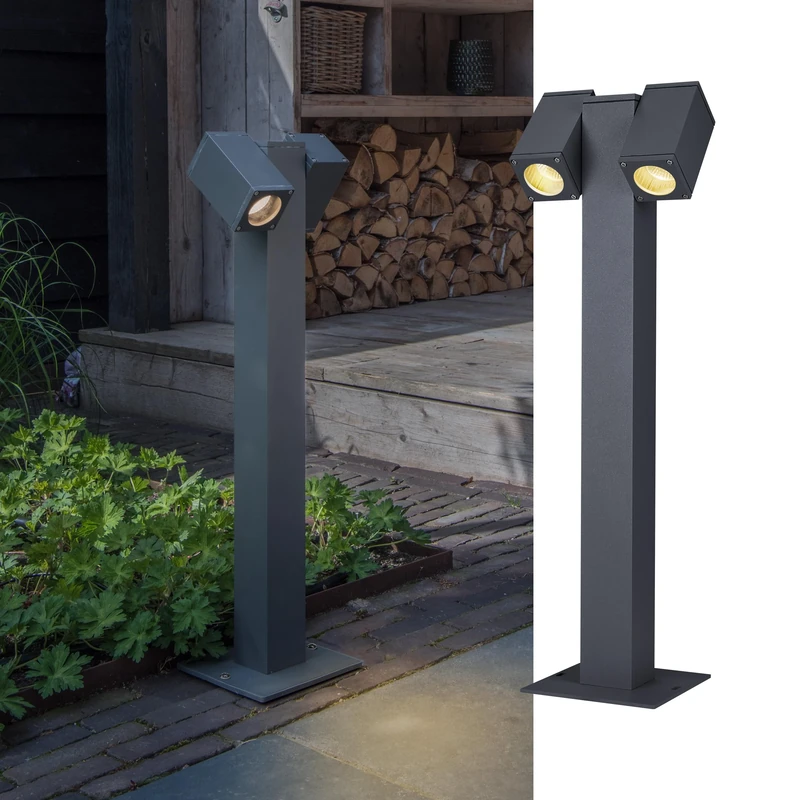 SLV Free-Standing lamp Theo PATHLIGHT/Outdoor Illumination for Paths, Walls, entrances, LED Outdoor Garden lamp / GU10 IP44 7W Anthracite