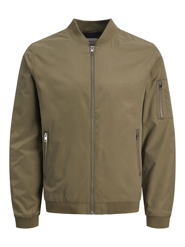 JACK & JONES Mens Bomber Jacket Dusky Green L
