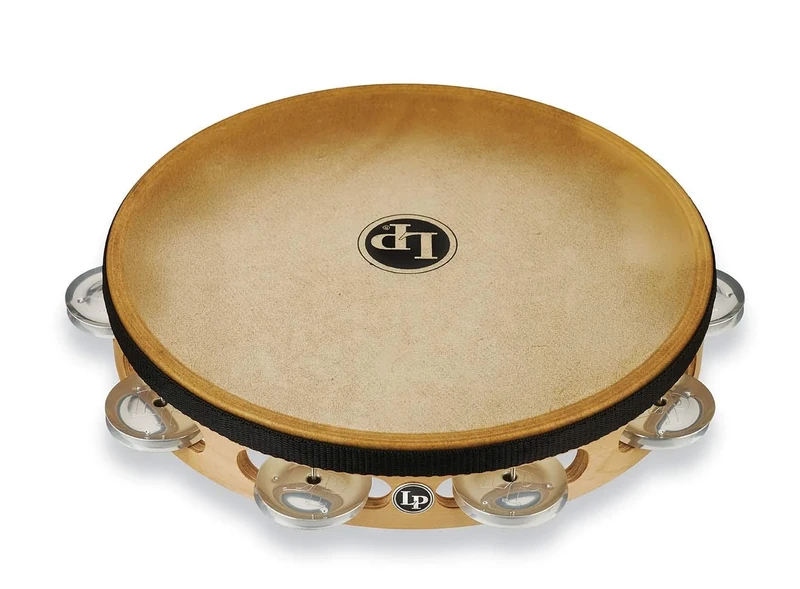 Latin Percussion Tambourin Pro 10in Single Row with Head 10" Aluminum w/head LP383-AL