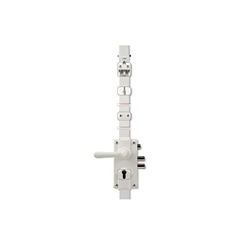Mul-T-Lock CSO05201 300 Vertical Wall Lock 3 Points Reversible White H.2040 mm Without Cylinder + Spacer 2.5 mm MUL-T-LOCK-S300B, NSP