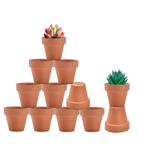 vensovo 5CM Terra Cotta Pots with Drainage - 12 Pack Clay Flower Pots, Succulent Nursery Pots Great for Plants, Crafts, Wedding Favor