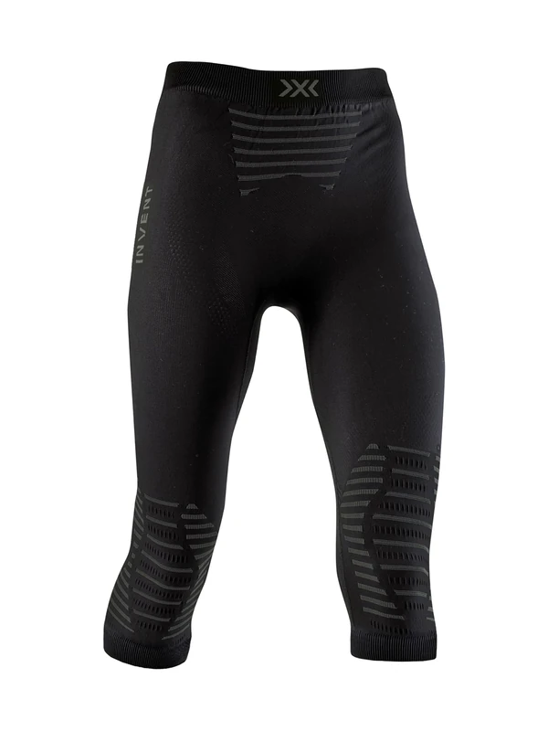 X-BIONIC Invent 4.0 Pants 3/4 Women Sports Trousers Running Jogging Training Fitness Gym Compression Baselayer Legging - Black/Charcoal, X-Small