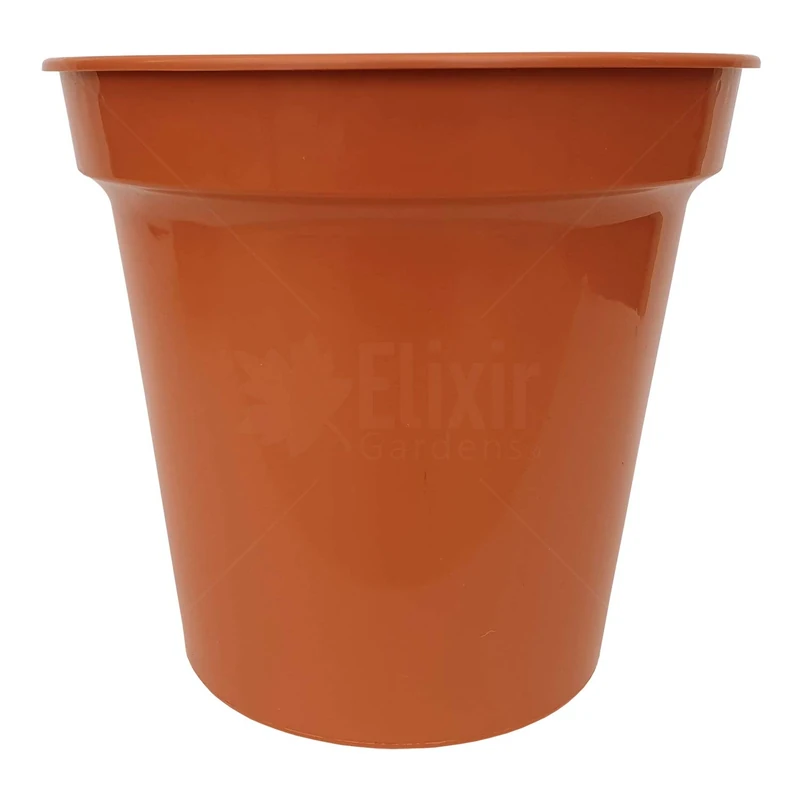 Elixir Gardens Glossy Recycled Plastic Terracotta Plant Pot Various Sizes 3,4,5,6,7,8,10,12.5,15" Various Quantities 1-50 | 12.5" x 12