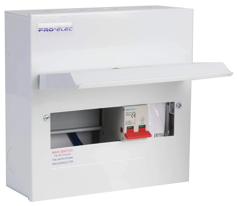 Pro Elec PEL00432 10 Way metal Consu mer Unit, 100A main Switch
