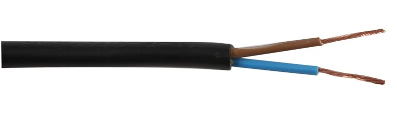 Pro Elec PEL01042 0.75 mm2 2182Y 2-Core mains Cable, 6A, Black, 100 m