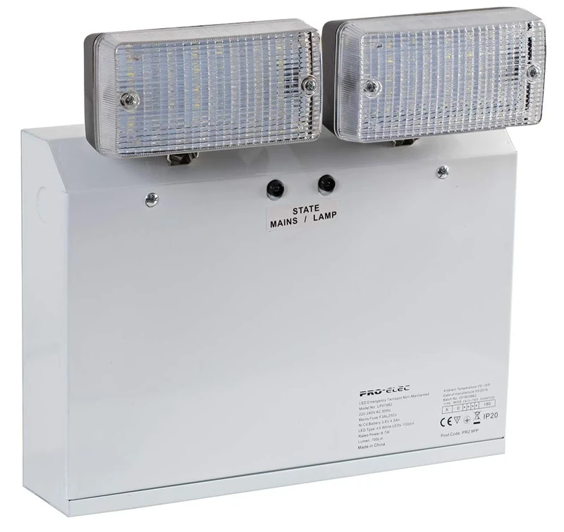 Pro Elec PEL00785 Twinspot E mergency LED Light, Lu mens: 450l m