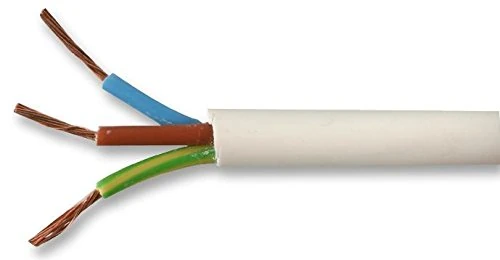 Pro Elec PEL01045 0.50 mm2 2183Y 3-Core mains Cable, 3A, White, 100 m