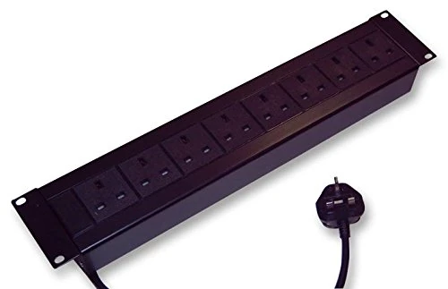 Pro Elec X2U8-BK 8 Way PDU, 19" Rack Mount