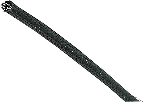 PRO POWER Expandable Braided Sleeving Black 12–24mm, 50m Reel – PET12/50M – Flexible Cable Protection Sleeve