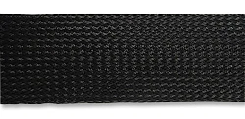 PRO POWER Expandable Braided Sleeving – 30mm Dia. x 25m, Black – Halogen-Free, Flame Retardant Cable Sleeve – Flexible Abrasion & Chemical Resistant Wrap – 3223218