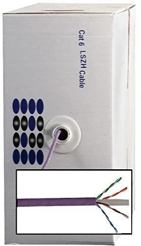 Pro Power CAT6LOWS mZH Cat6 Network LSZH Cable, Purple, 305 m