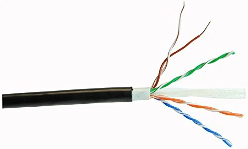 PRO POWER 7.5mm Cat6 Outdoor UTP LAN Cable – Black, 50m Reel, Solid Copper