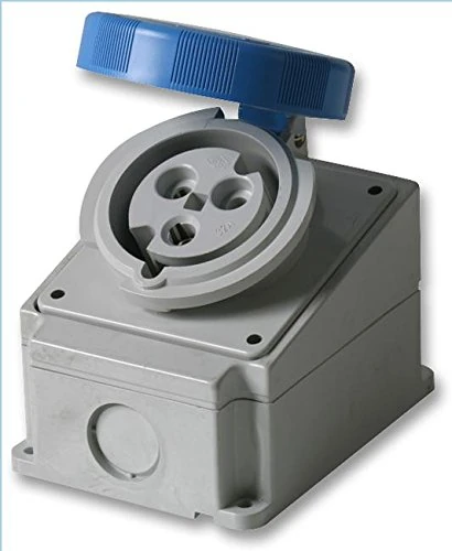 Pro Power PEW3263PPA Wall Mount Socket, Blue, 32A, 240V, 2P+E, IP67