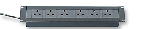 Pro Elec X2U6-BK 6 Way PDU, 19" Rack Mount