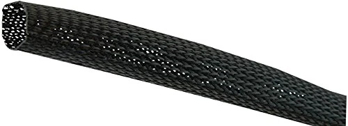 PRO POWER Expandable Braided Sleeving, 28–47mm, 10m, Black – Flexible PET Cable Protection Sleeve in Dispenser Box – PET30