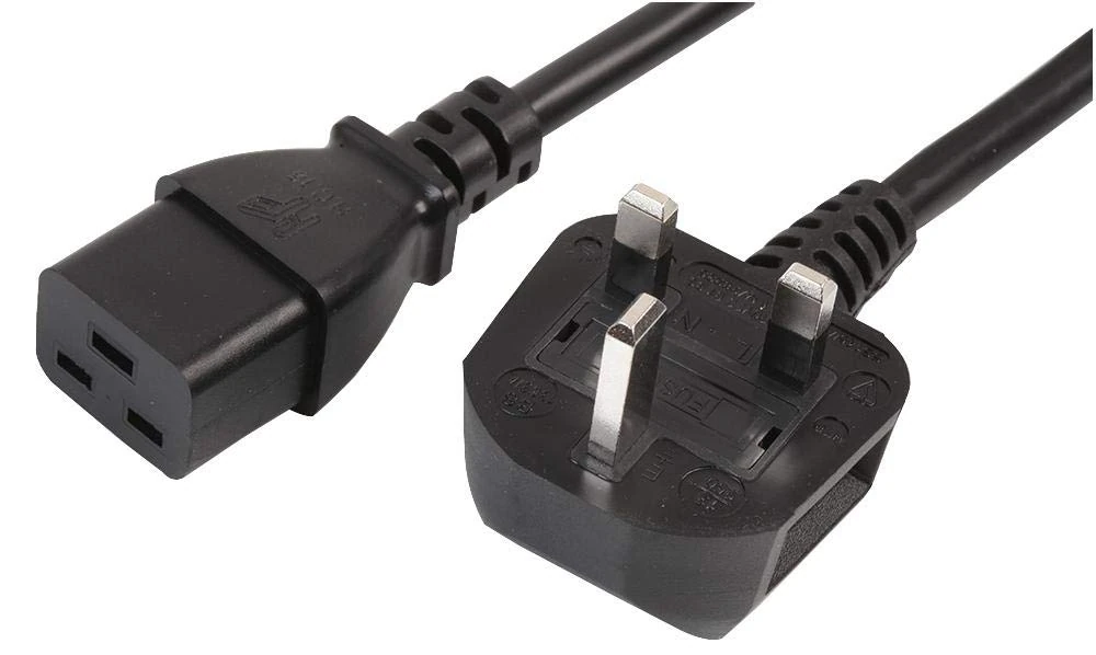 Pro Elec PEL01180 UK Plug to IEC C19 Power Lead, 16A, 5 m, Black