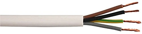 Pro Power 3184Y-1.50MMWHT100M 1.50mm Round mains Cable, 4 Core, 3184Y, White, 100 m