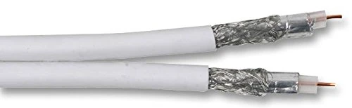 Pro Power PP001511 RG6U Twin Coaxial Cable, White, 100 m