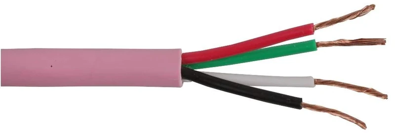 Pro Power 4CSPKCBL0.75PK50 m 4-Core Unscreened Speaker Cable, 24/0.20 mm, Pink, 50 m