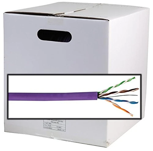 PRO POWER Cat5e F/UTP Shielded Network Cable – LSZH Jacket, Solid Copper, Purple, 305m Reel – PP01428