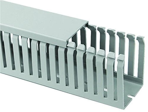 Pro Power GF0A6/4 80X60 80x60 mm Narrow Open Slot Trunking, Grey, 2 m, Pack of 4