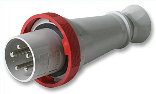PRO POWER 63A 415V Industrial CEE Plug | 3P+N+E, Red, IP67 Waterproof | Cable Mount – PEW6365SVA