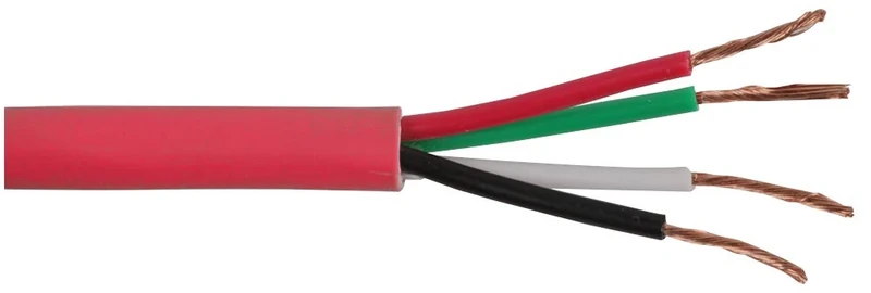 Pro Power 4CSPKCBL0.75RED50 m 4-Core Unscreened Speaker Cable, 24/0.20 mm, Red, 50 m
