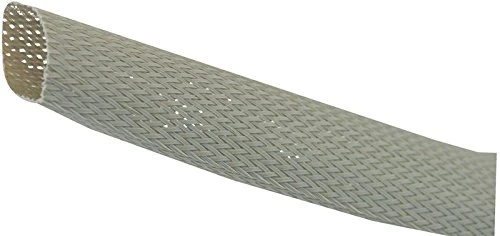 PRO POWER Expandable Braided Sleeving 40-63mm, Grey – 25m Reel, High-Temperature Mechanical Protection for Cables & Harnesses – PET40/GRY