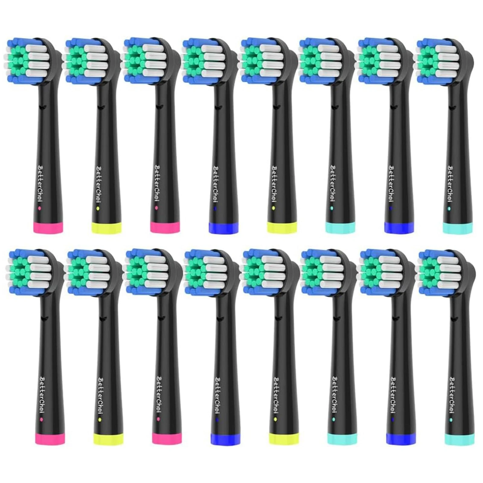16pcs Precision Brush Heads for Oral b Electric Toothbrushes, Deep and Precise Cleaning, Black.