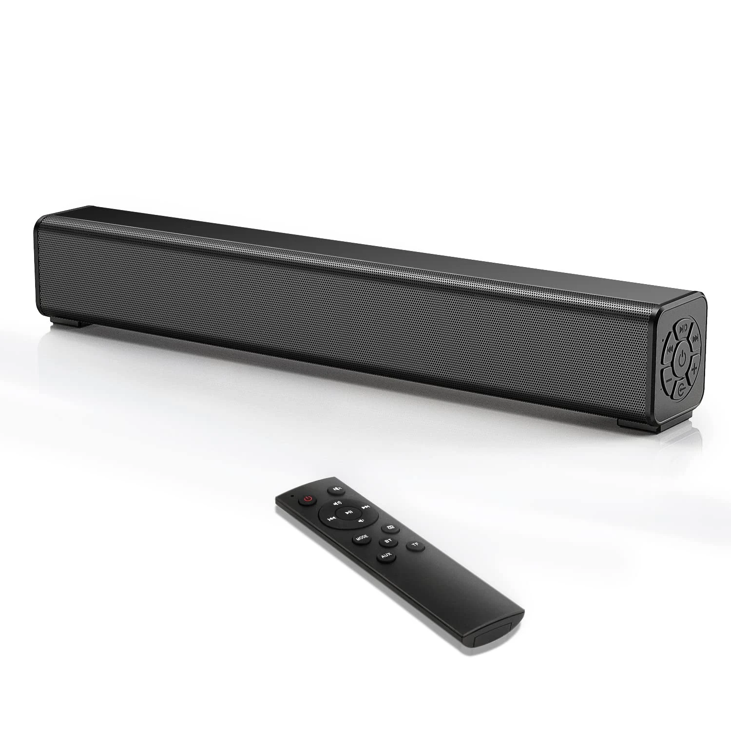PC Soundbar, Wired and Wireless Computer Speaker Home Theater Stereo Sound Bar for PC, Desktop, Laptop, Tablet, Smartphone [RCA, AUX], Black